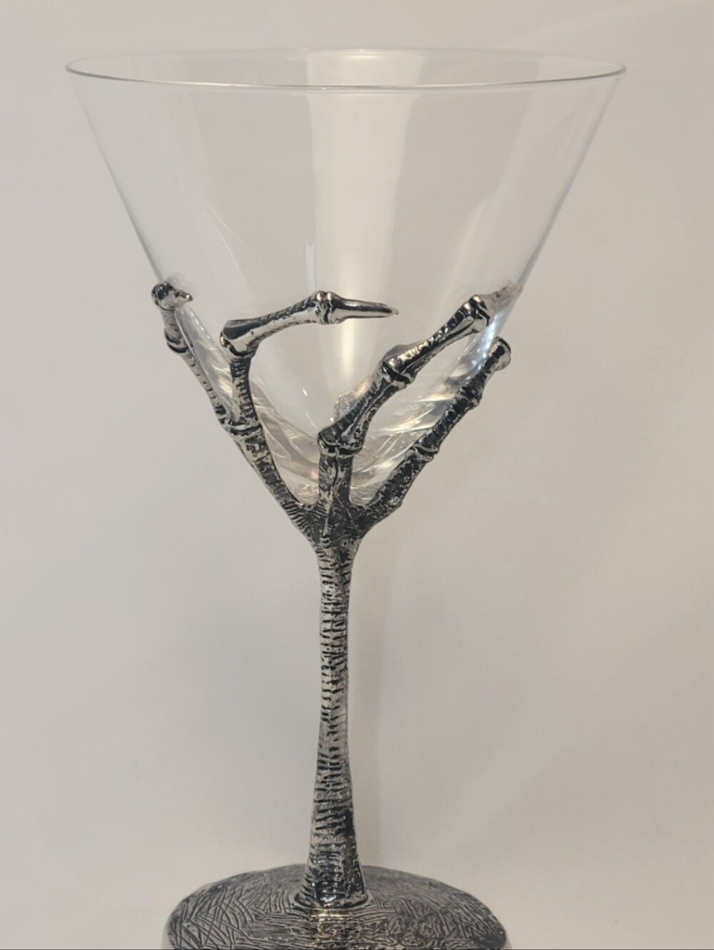 Skeleton Hand Halloween Martini Glass Metal Stem Goth New - Picture 7 of 10